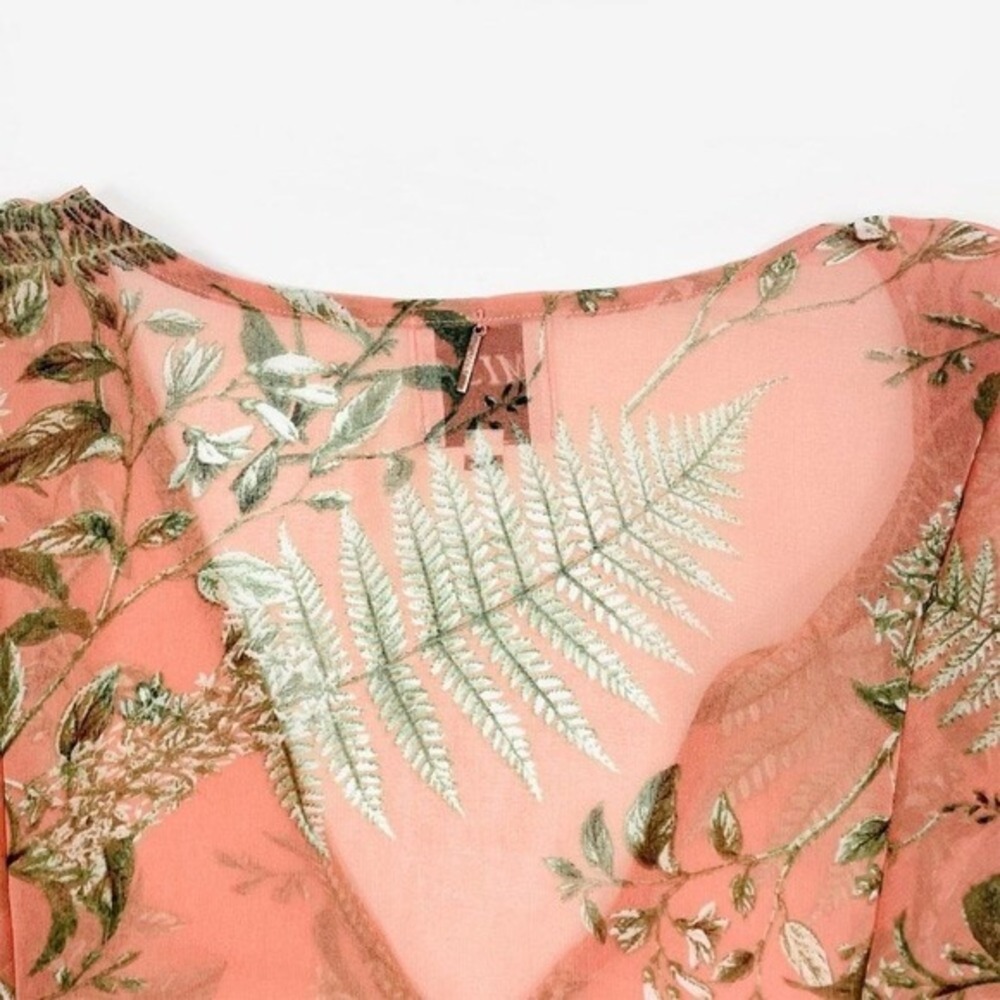 MISA Los Angeles Botanical Print Blouse Size XS Pink Boho Romantic Fairy‎ Summer - Picture 9 of 14